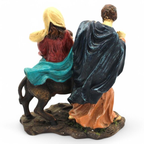 Holy Family ‘Flight Into Egypt’ Resin Sculpture with Mary, Joseph & Donkey - Picture 4 of 6
